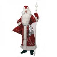 Костюм Деда Мороза "Боярский" бархат с орнаментом (красный)