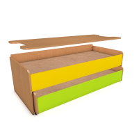 Кровать выкатная двухъярусная с крышкой (1432х650х495 мм)